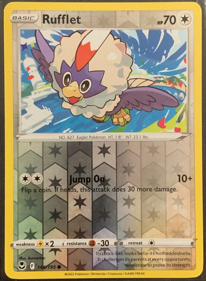 Rufflet – 148/195 – Reverse Holo – Silver Tempest – Pokemon – NM/M