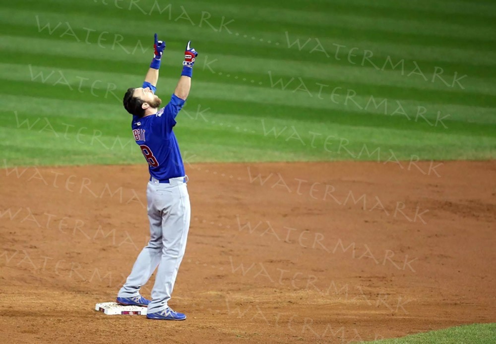 Ben Zobrist Hits 10th Inning Tie Breaking Hit Game 7 2016 World Series Photo