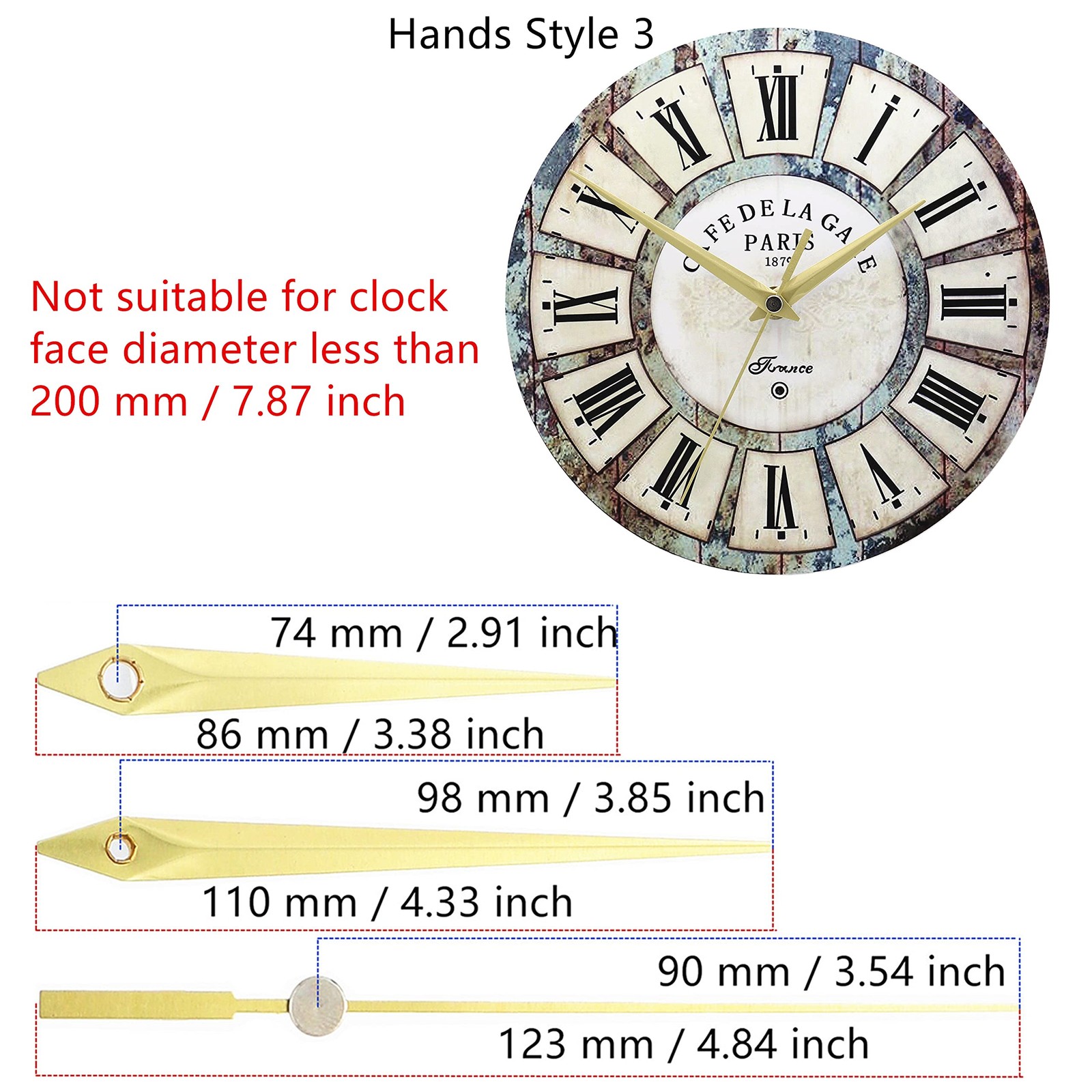 Quartz Clock Movement Continuous Sweep Snap In Mechanism 4.5mm Hour Shaft