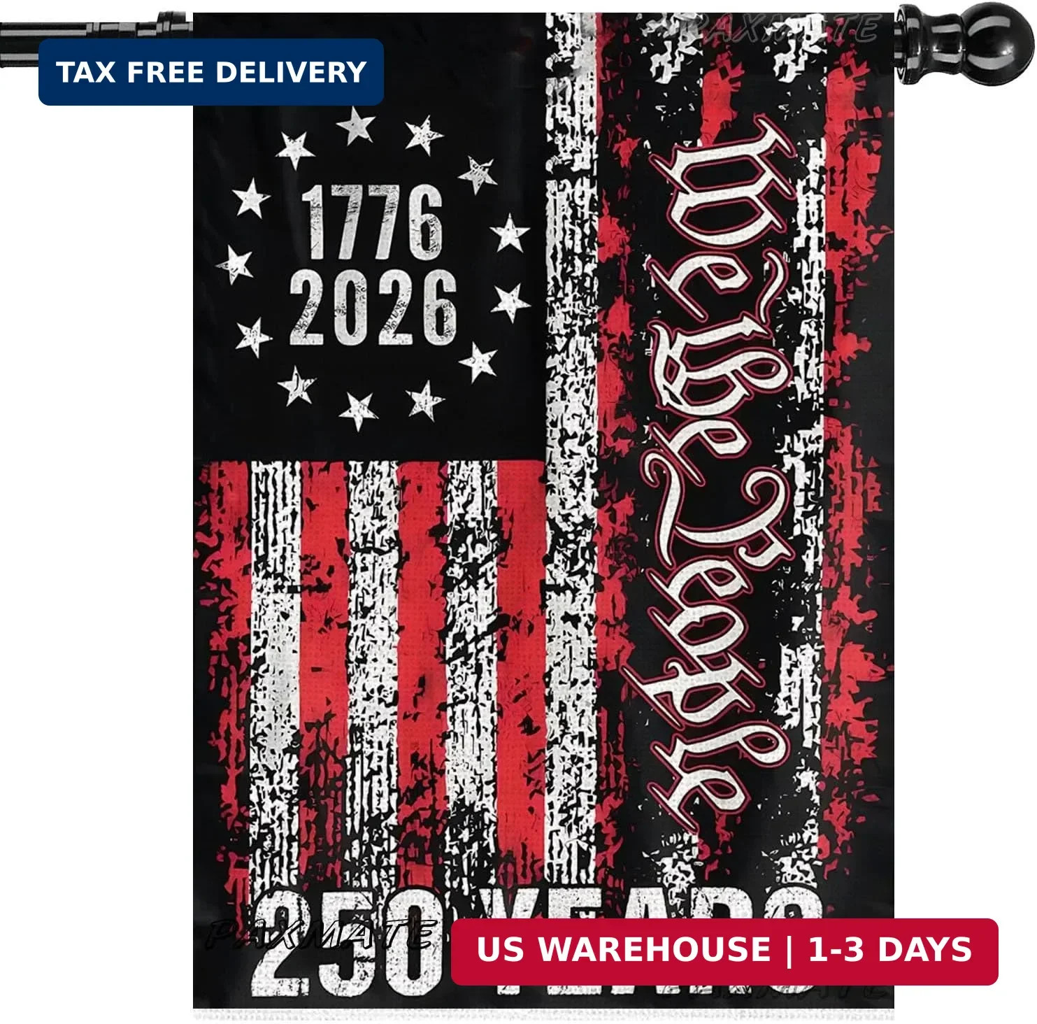 250th Anniversary American House Flag, 1776-2026 We The People 250 Years Garden