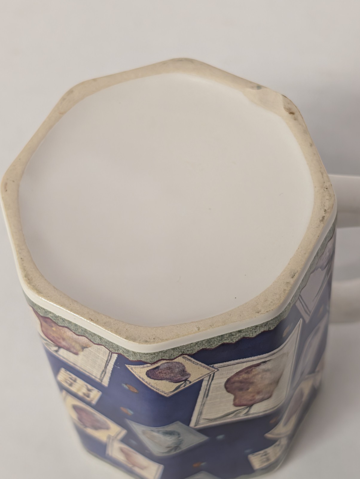 Pear Octagonal Coffee Cup Mug Ceramic / Porcelain 10 oz