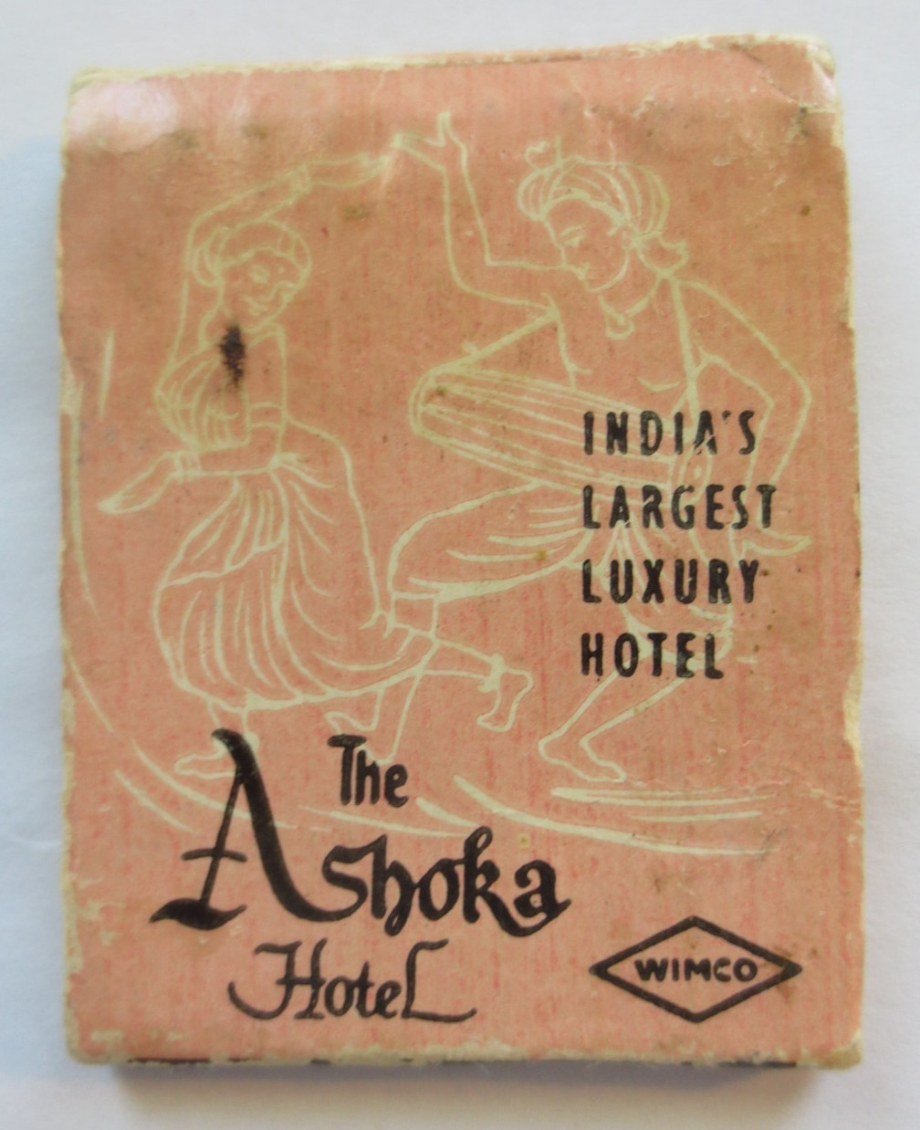 Rare Vintage Unstruck Matchbook The Ashoka Hotel New Delhi India