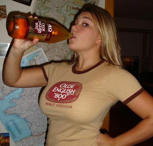 Guzzling Beer Girl Refrigerator / Tool Box Magnet
