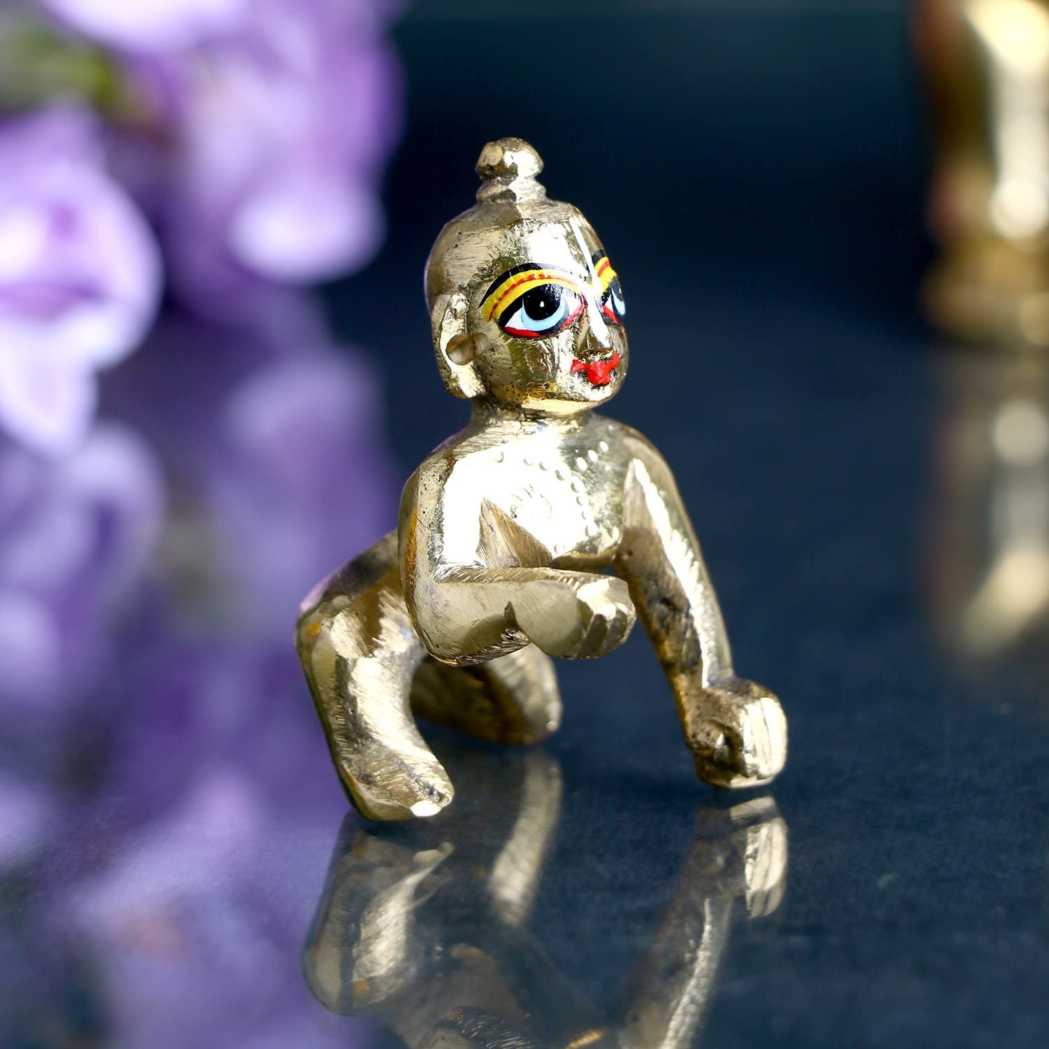 Satvik 1 Pc (Size 1) Brass Laddu Gopal Idol Kanha Ji Murti/Statue Indian Kris…