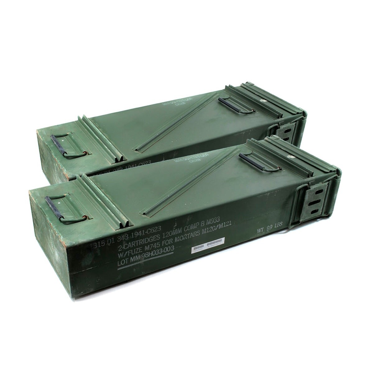 PA-154 120mm AMMO CAN Tall Large US Military Surplus Army Issue USGI – 2 Pack