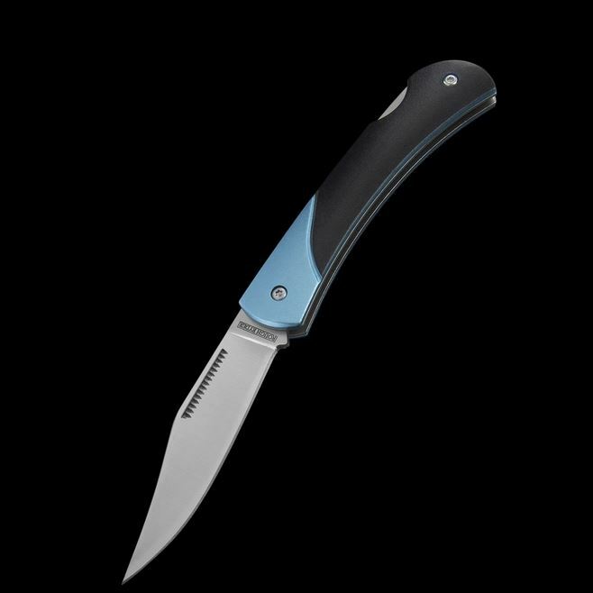 Rough Ryder Lockback Folding Knife 2.71″ VG10 Steel Blade Black/Blue Aluminum
