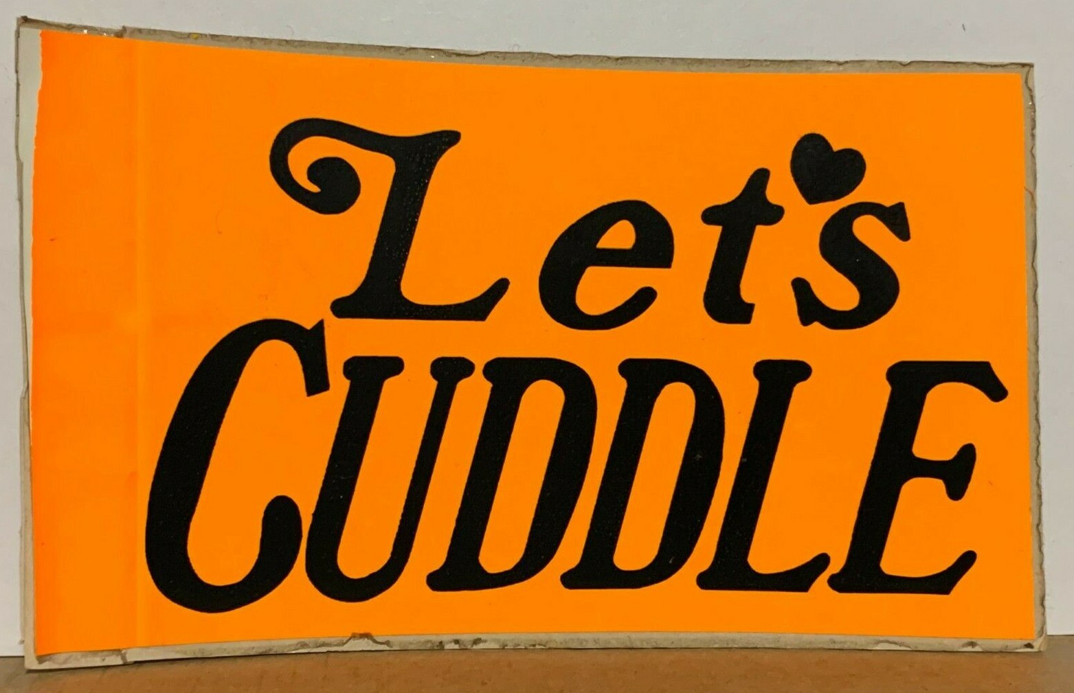LET’S CUDDLE VINTAGE 1960’s HIPPIE STICKER DECAL BLACKLIGHT COLLECTIBLE 3″x 5″