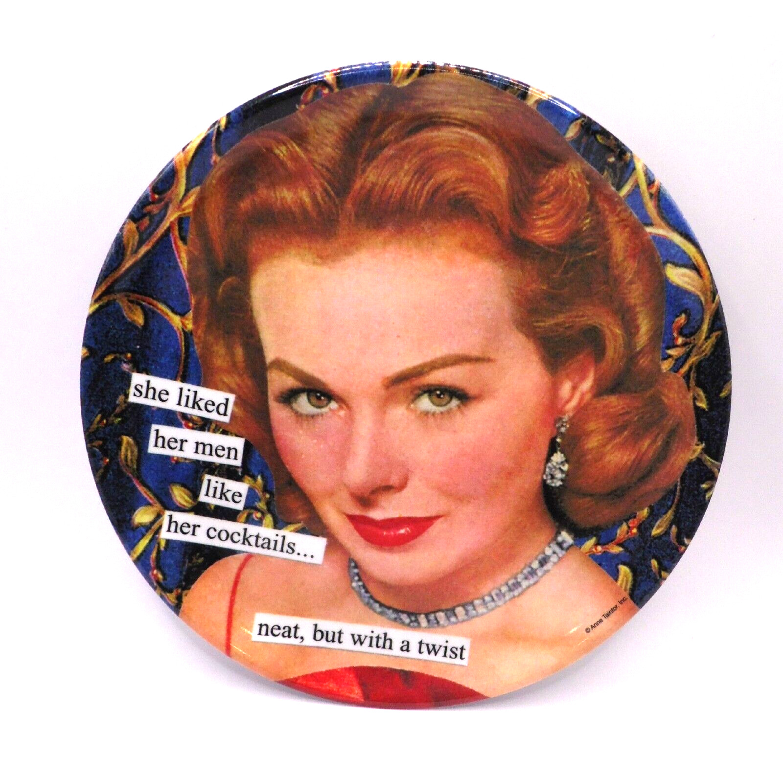 Anne Taintor Inc “She Liked Her Men LIke Her Cocktails…” Novelty Plastic Plate
