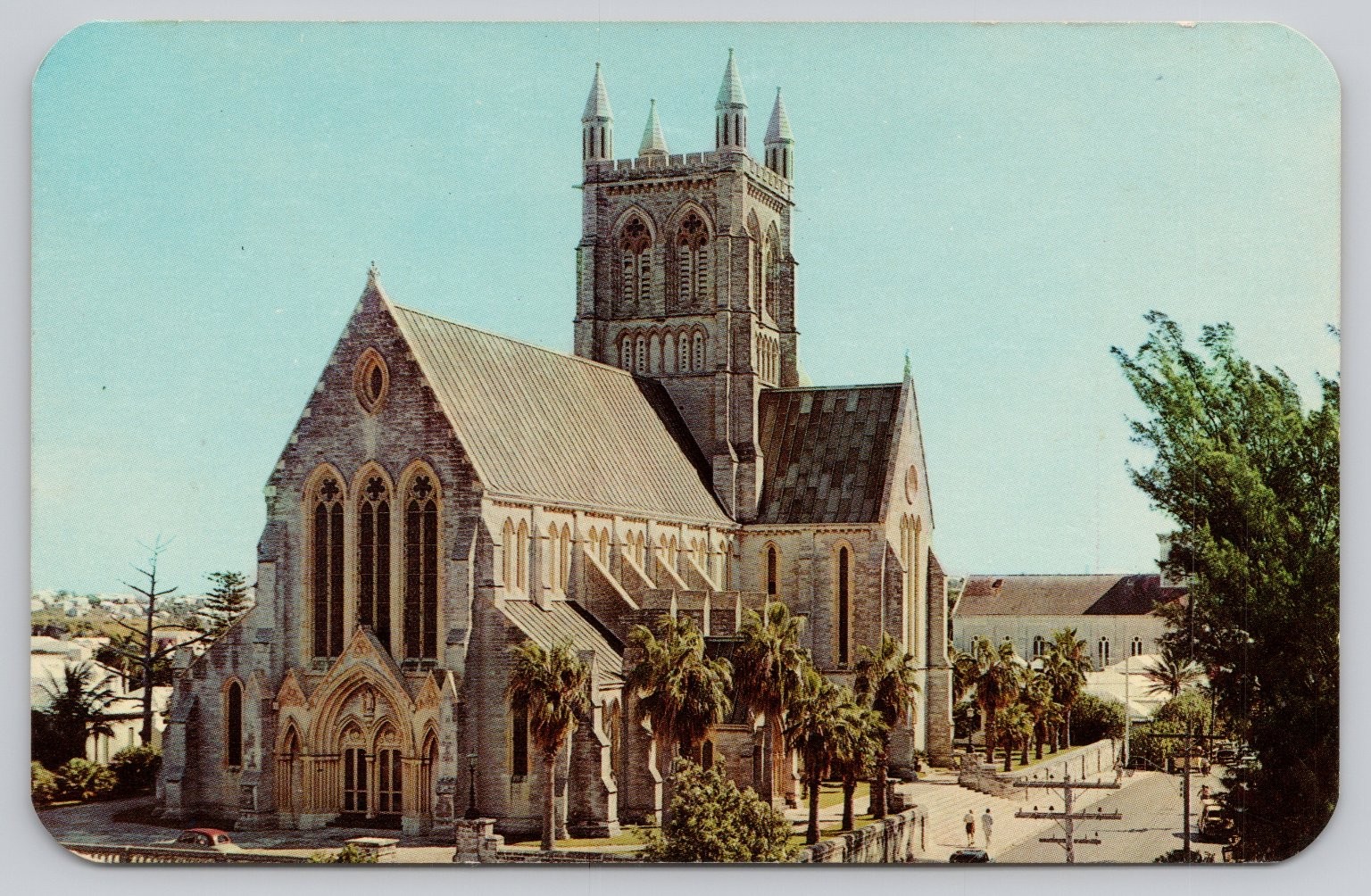 Vintage Bermuda Cathedral Photochrome Postcard by Dexter 1939-Now