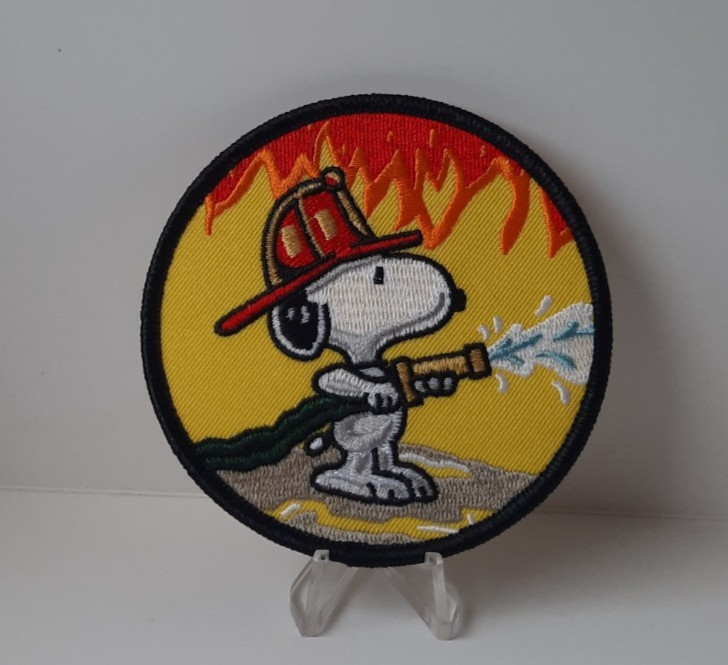 Snoopy Fireman Fire Department Coat Patch 3″ Iron-On
