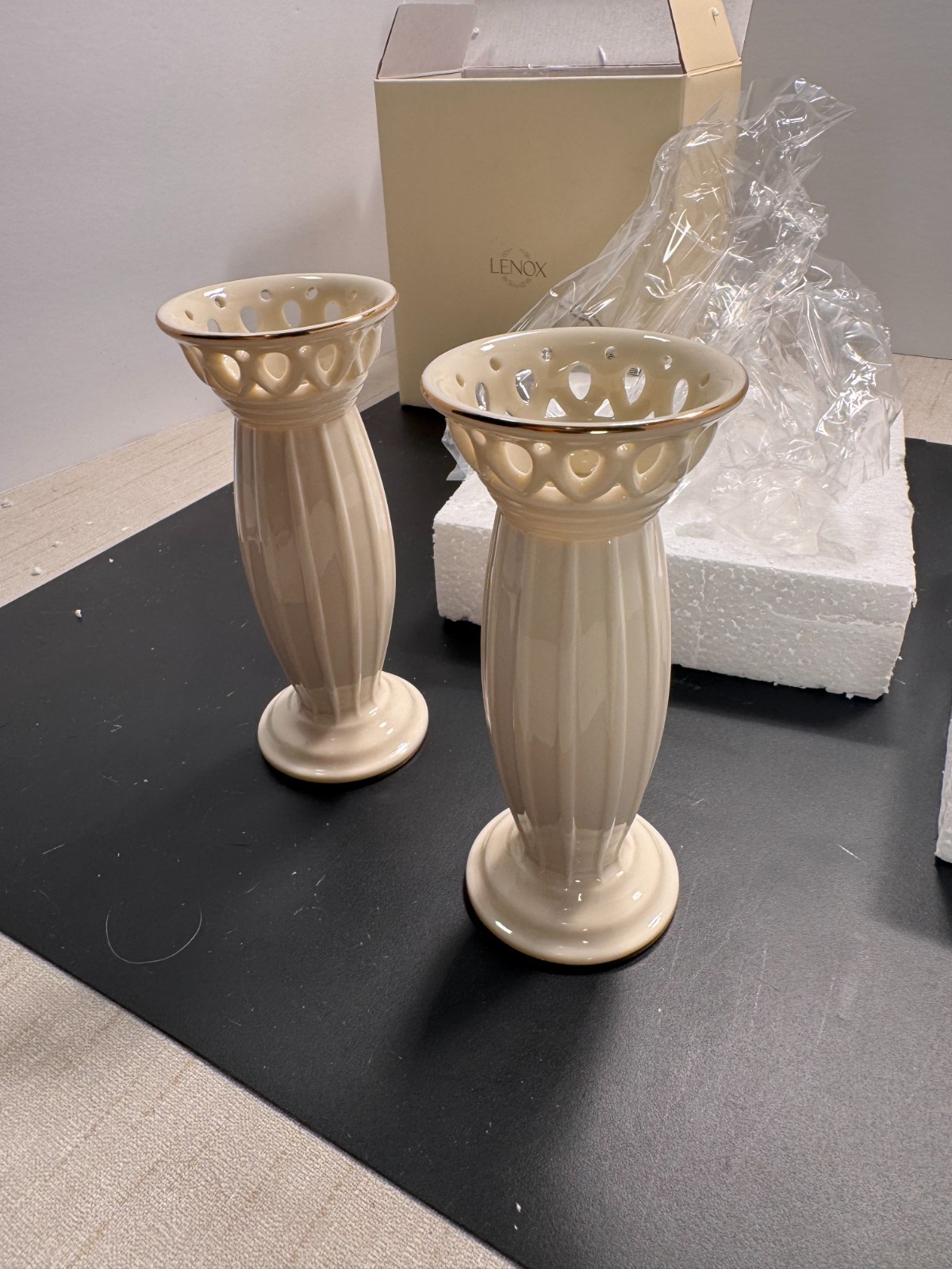 Lenox Illuminations Pleated Candlesticks – NEW IN BOX