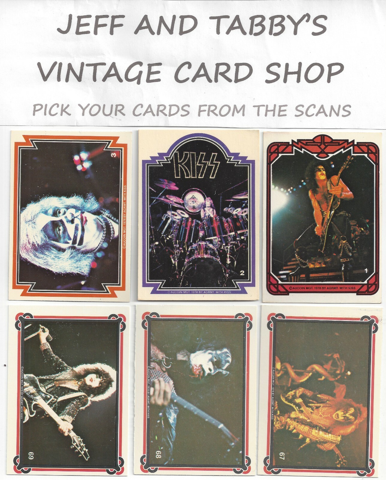 1978 Donruss Aucoin Kiss Cards Series 1 & 2 / See drop down menu.