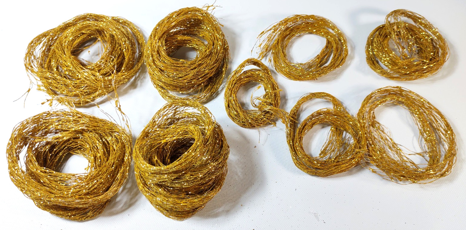 Vtg? Glitter Gold Ting? Garland 50+ Feet~Separate Sections~Read