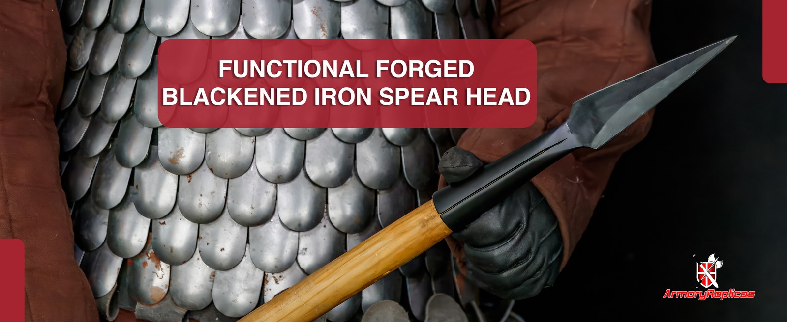 FUNCTIONAL MEDIEVAL FORGED BLACKENED IRON SHARPENED REENACTMENT SPEAR HEAD