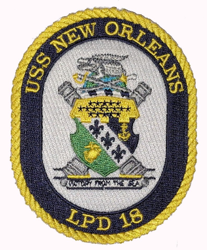 USS NEW ORLEANS LPD 18 POCKET SHIP’S PATCH