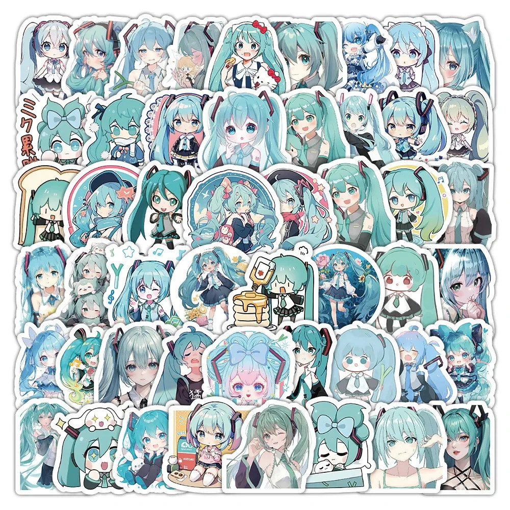 100PCS Cartoon Cute Singer Hatsune Miku Stickers Doodle Personalized