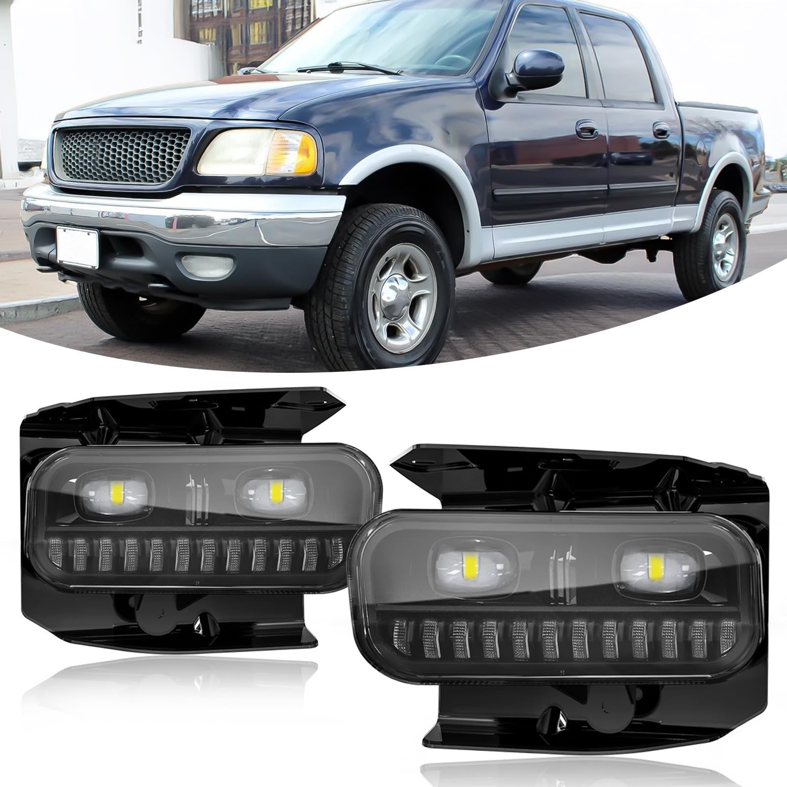 Daikokuya Led Fog Lights for 1999-2003 Ford F150 / 1999-2002 Expedition / 199…