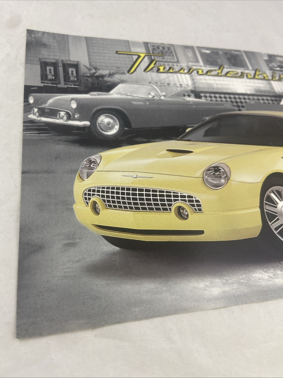 2000s Ford Thunderbird Concept – Vintage 2-Sided Dealer Sales Brochure Card MINT