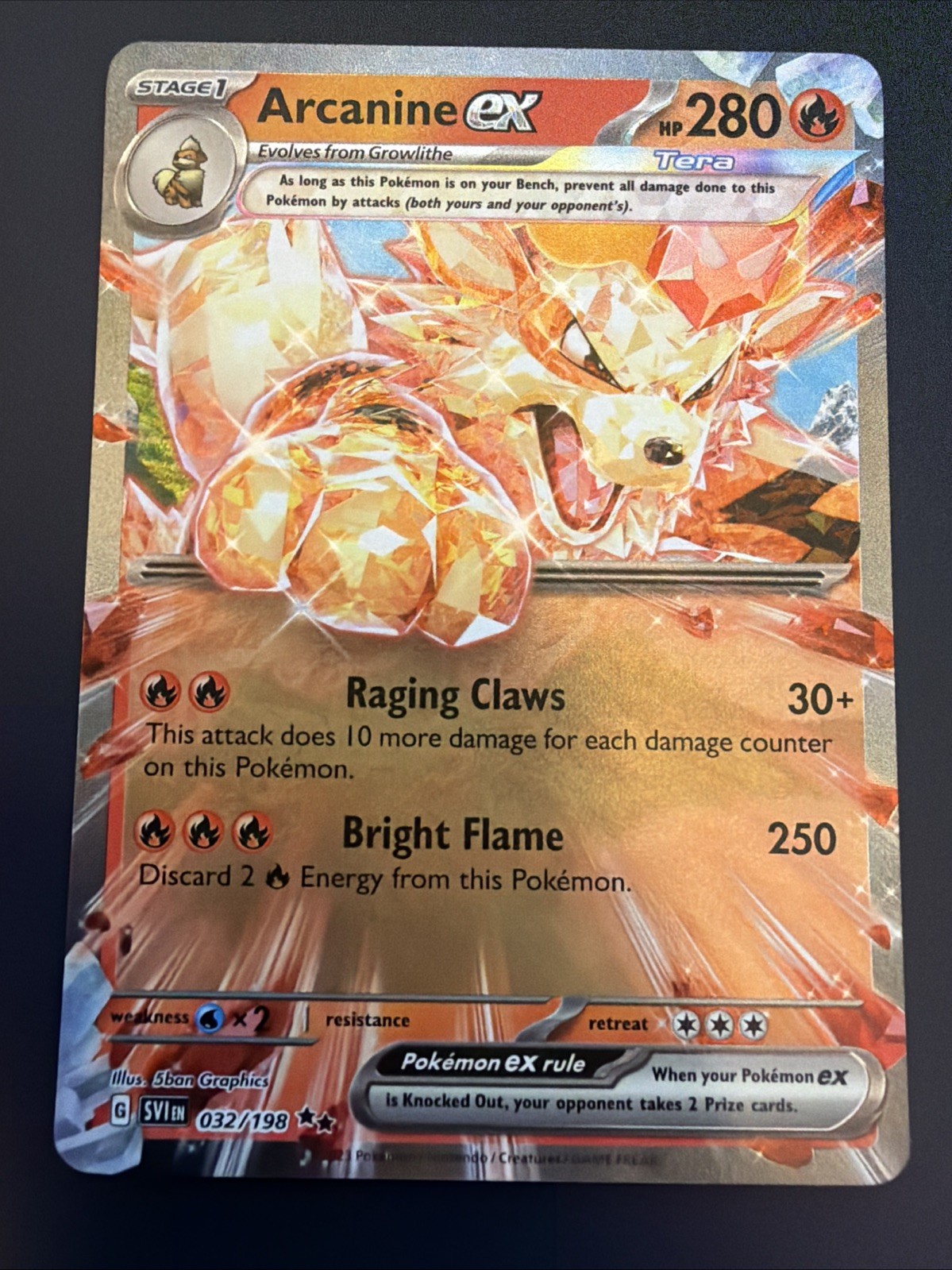 Arcanine ex – 032/198 – SV01: Scarlet & Violet Base Set NM Pokemon Card