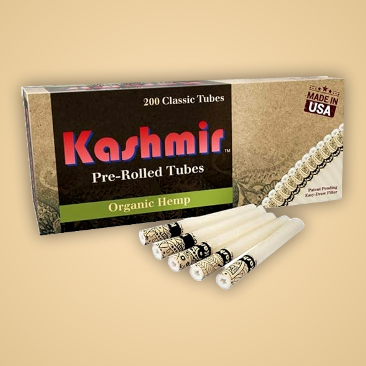 Kashmir Pre-Rolled Carton Classic Tubes – One Pack 200ct