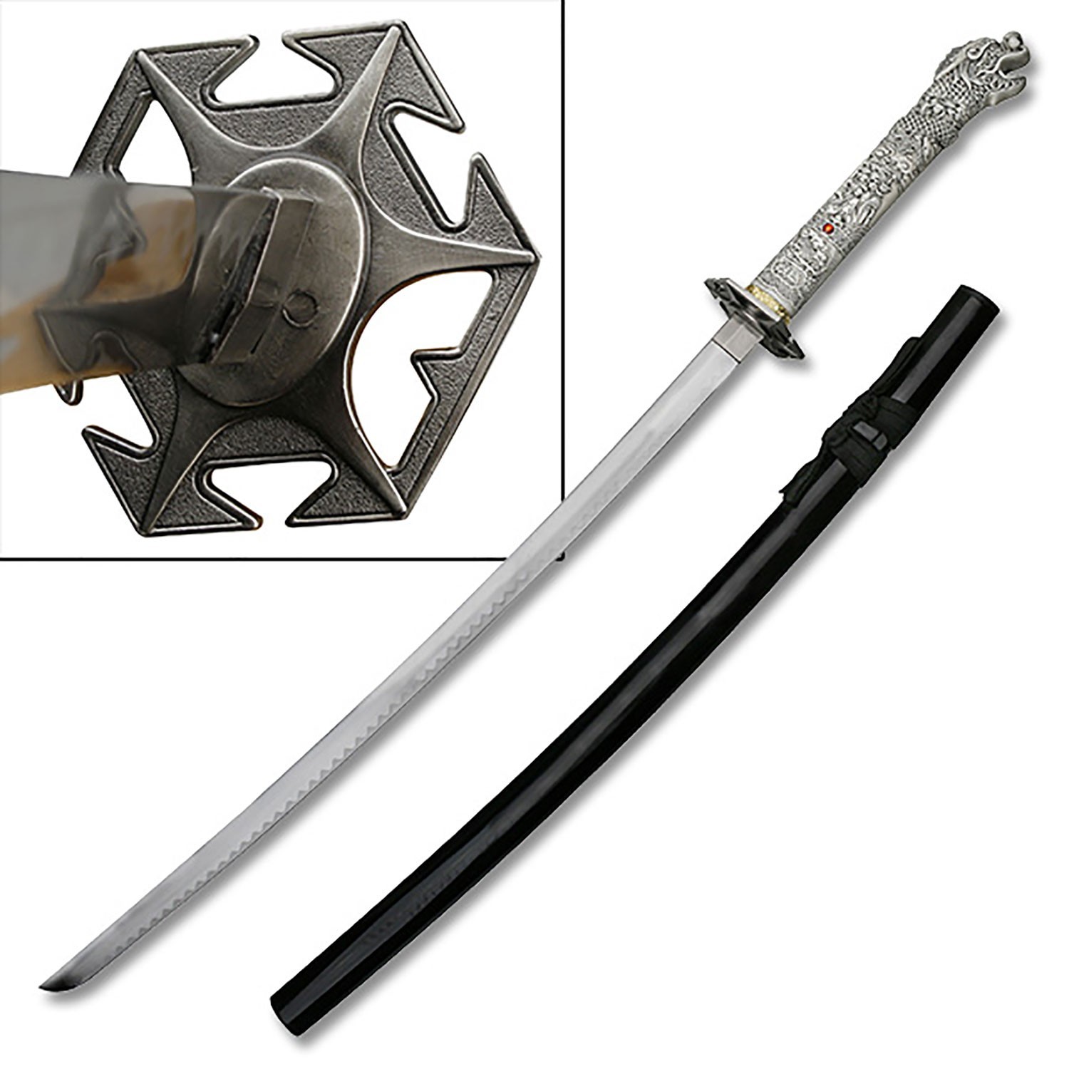 41.25″ BladesUSA Fantasy Dragon Sword w/Injection Molded ABS Handle & Scabbard