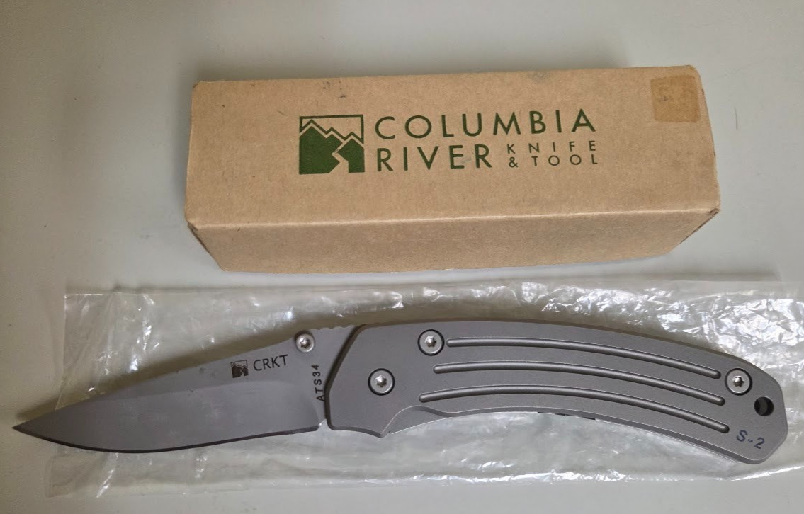 New in Box CRKT 7503 S-2 ATS-34 Titanium 6AL4V 5″ Framelock Folding Knife