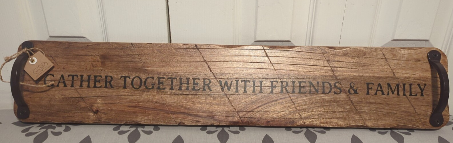 Wooden Serving Tray With Handles Mud Pie Gather Together With Friends & Family