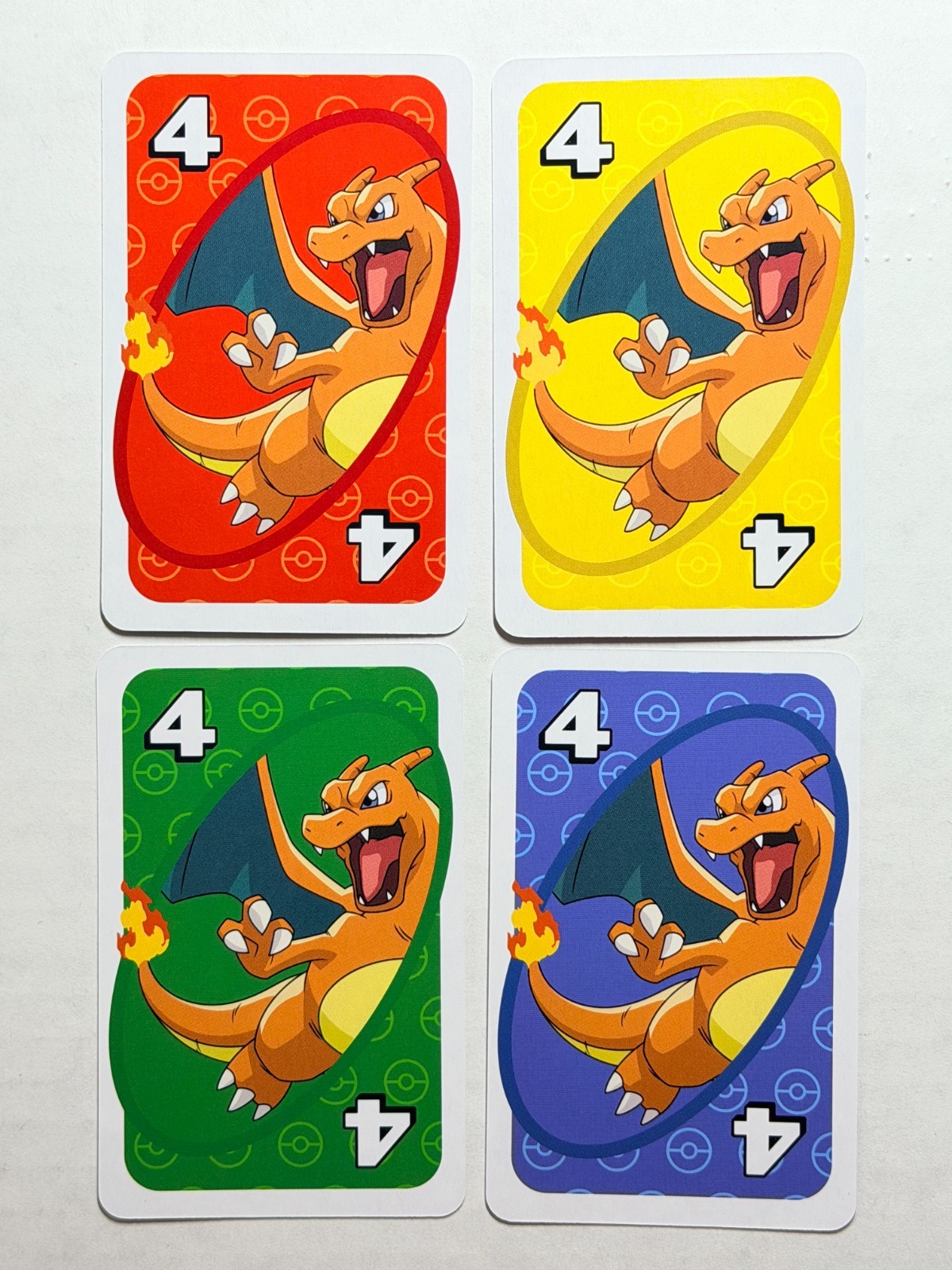 Charizard 2021 Pokemon UNO Japanese Complete Rainbow Lot Red Green Yellow Blue