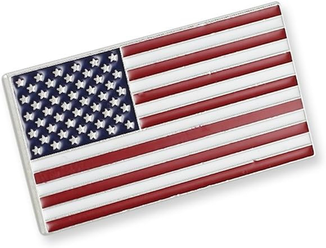 Authentic Official American Flag Enamel Lapel Pin Proudly Made in USA Silver