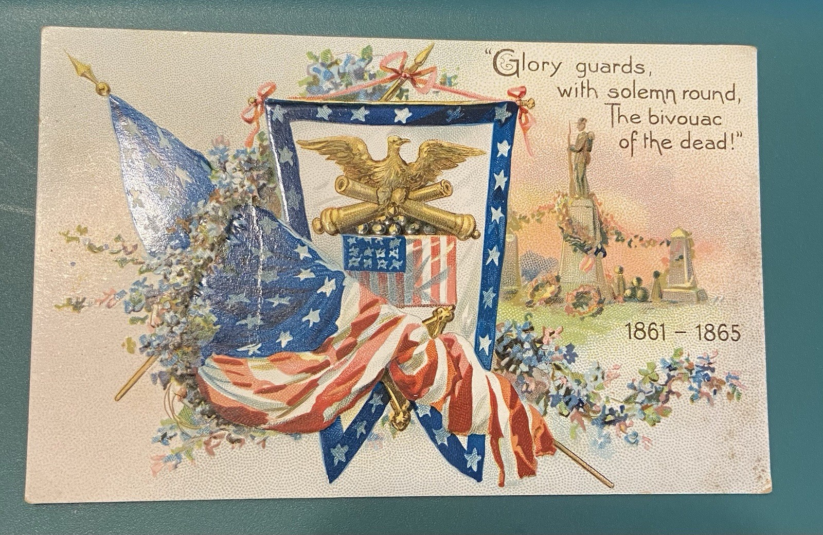 Decoration Day Gar Civil War Patriotic Flag Eagle Flowers Monument Tuck Postcard