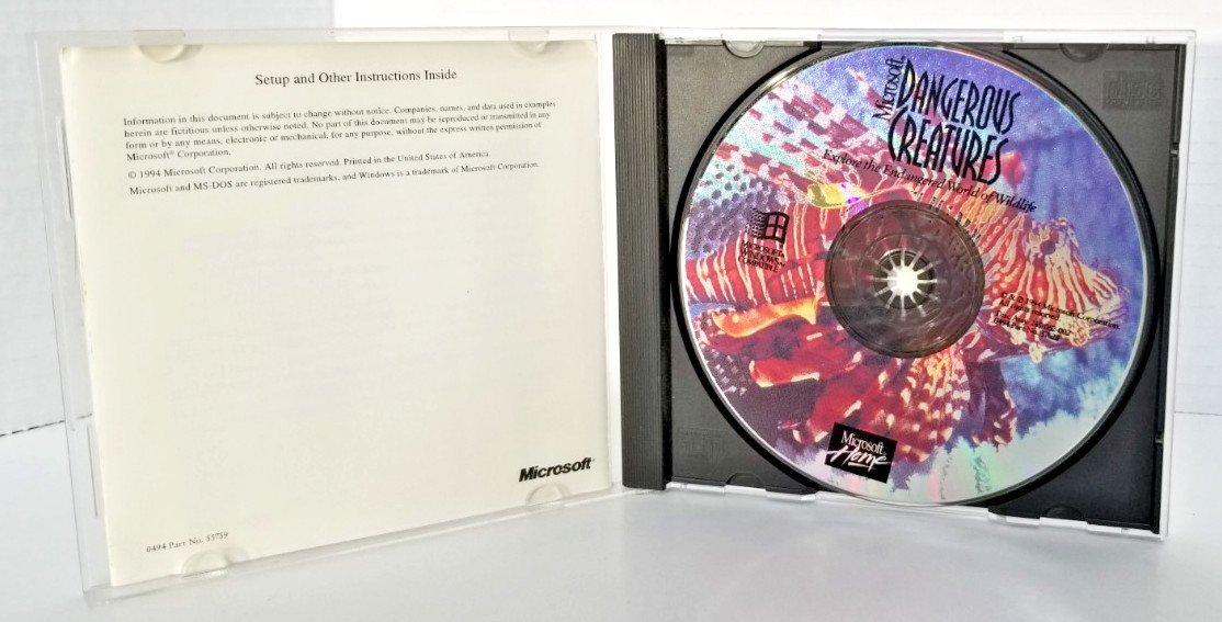 Microsoft Home Dangerous Creatures PC CD-ROM Educational Software 1994 . VGT