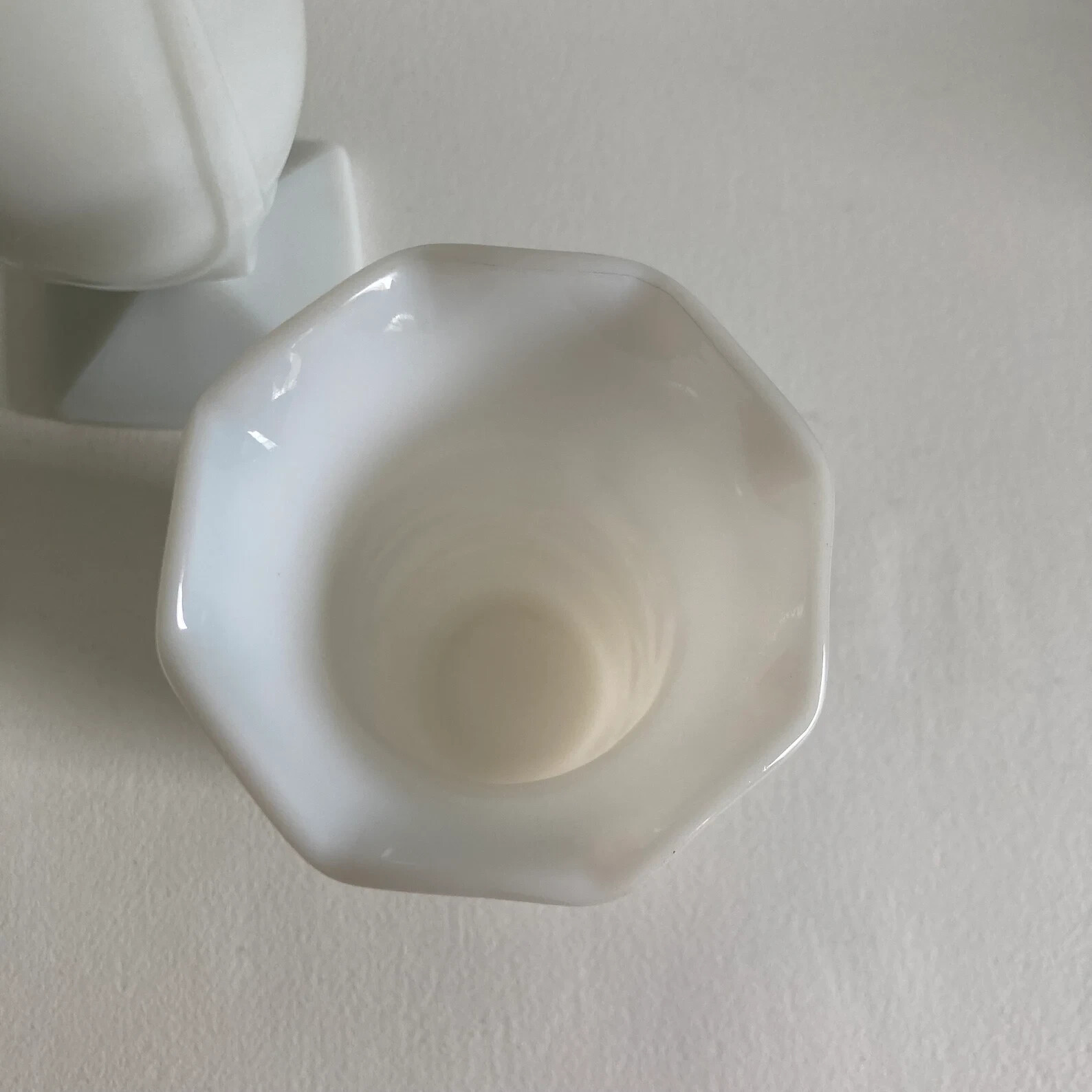 Trio of Vintage Milk Glass Vases Containers – 4″ to 8″+ Inches Tall – 1960s/70s