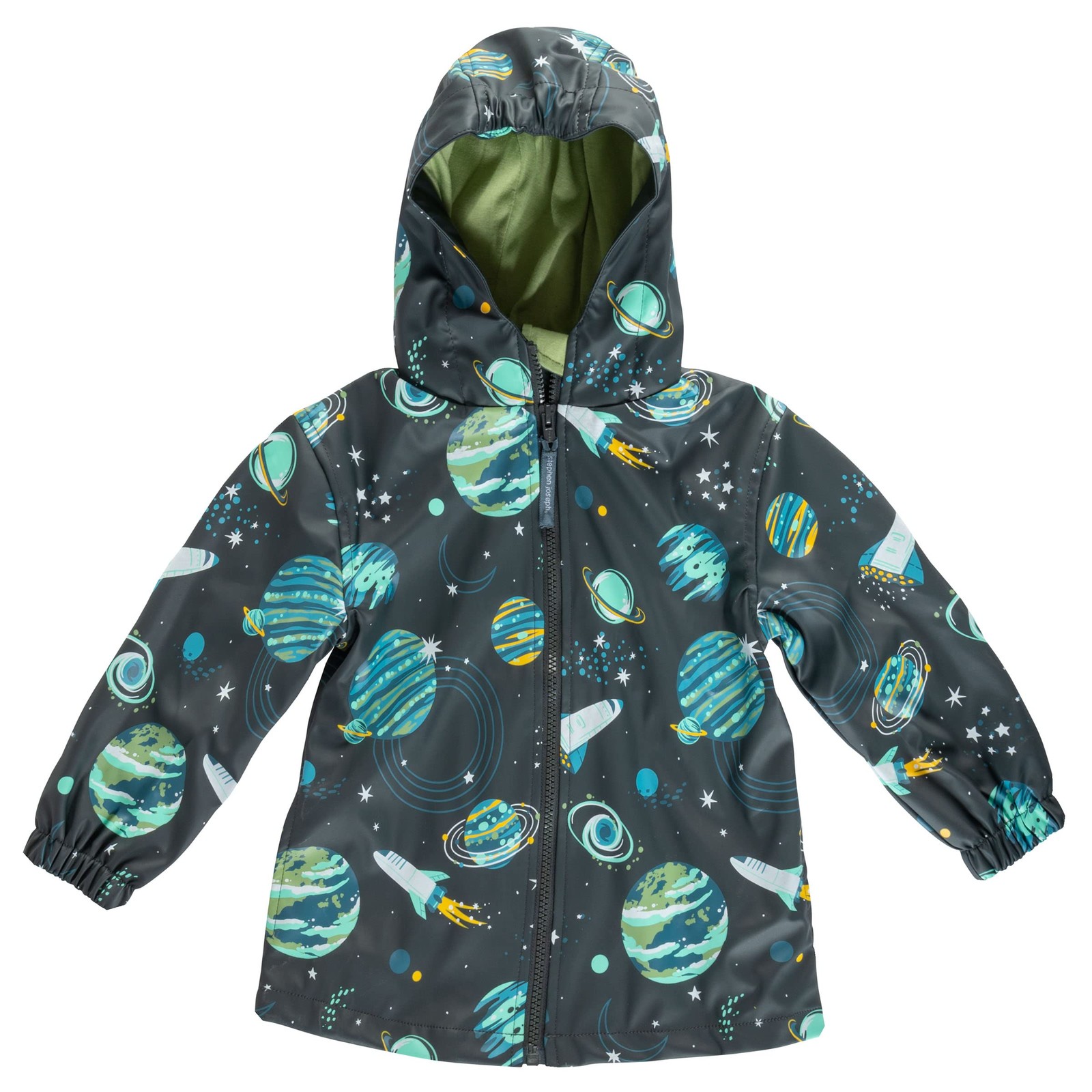 Stephen Joseph unisex child Stephen Joseph Raincoat, Dark Gray Space, 6 Years US
