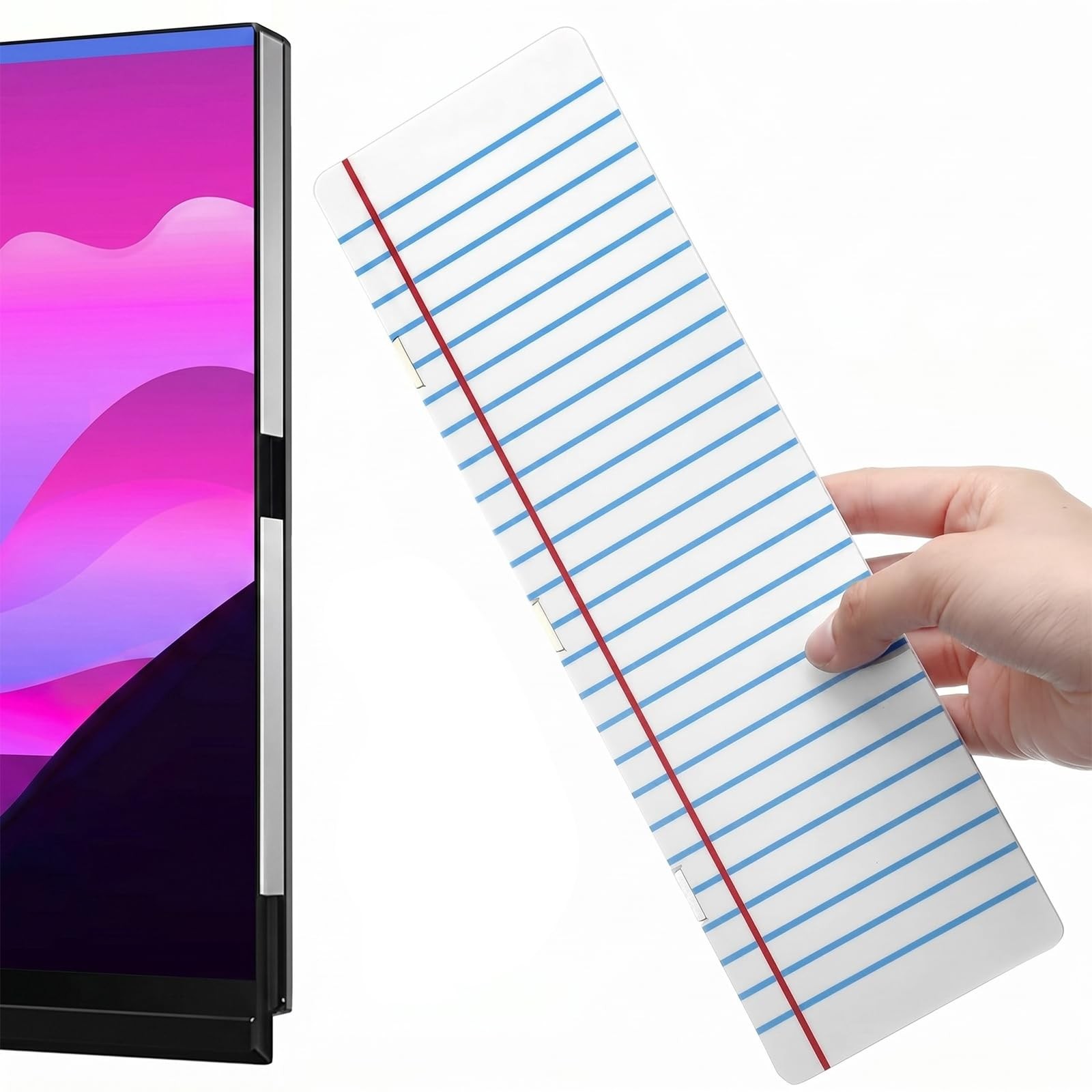 Back to School Magnetic Monitor Memo Board 11.42 x 3.54 Inches Plastic Notebo…