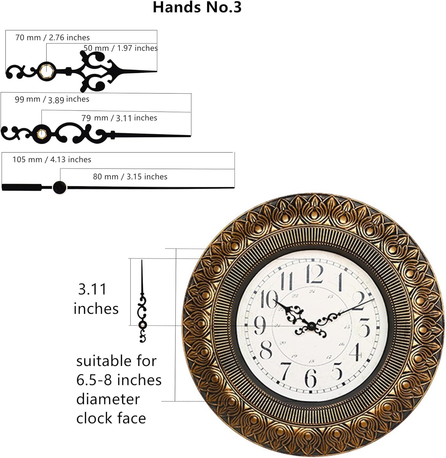 12888 Quartz Pendulum Clock Movement DIY Kit – Elegant Clock Hands Included