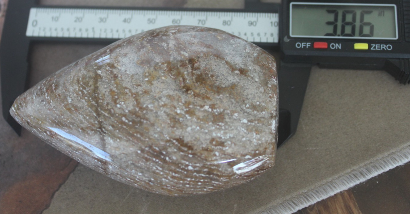 THOUSAND LAYER QUARTZ TEARDROP FREEFORM 3.86 INCHES TALL/ 280 GRAMS