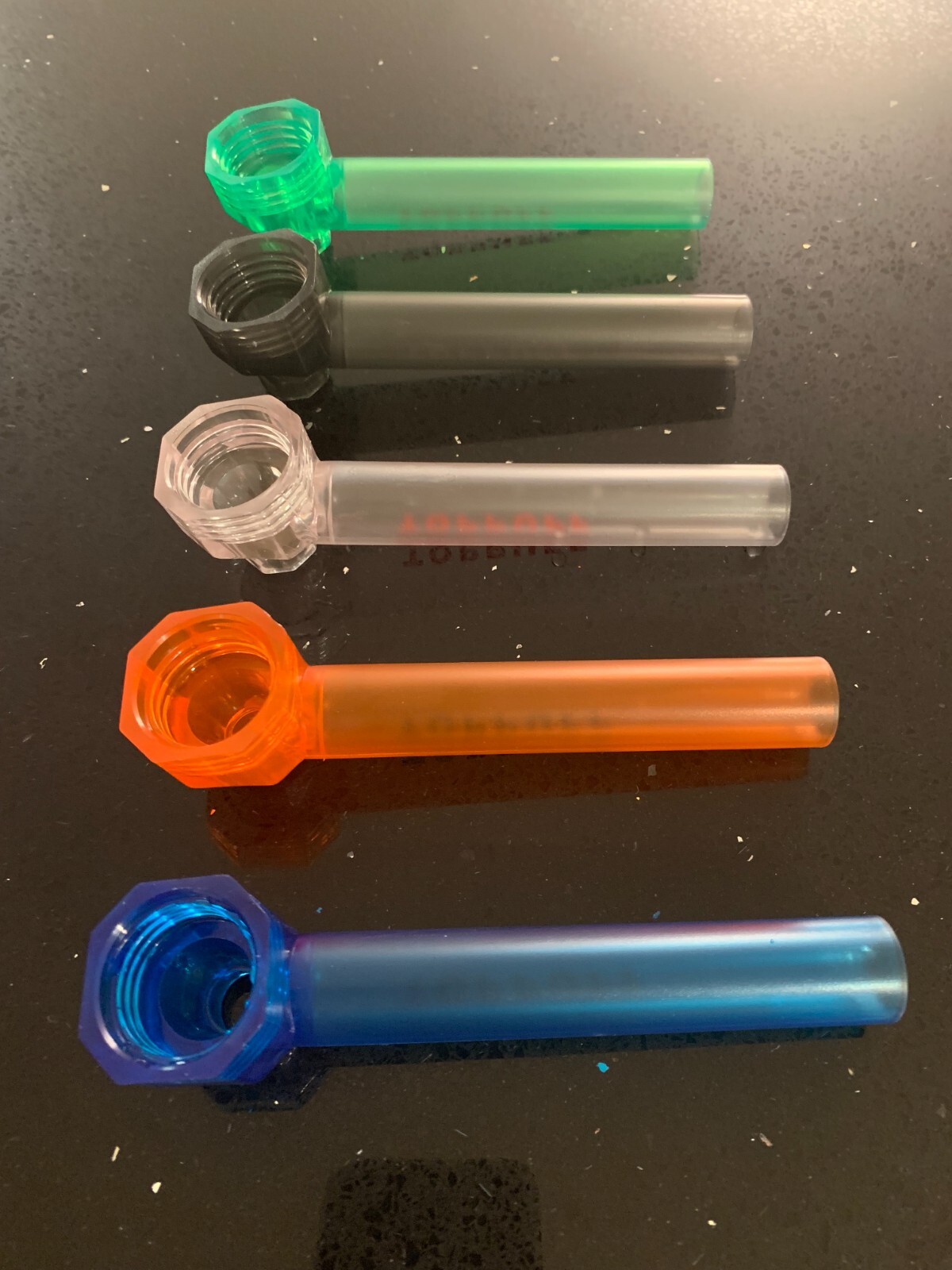 5 Pack Random Colors Top Puff Premium Portable Hookah Bottle Water Glass Bong