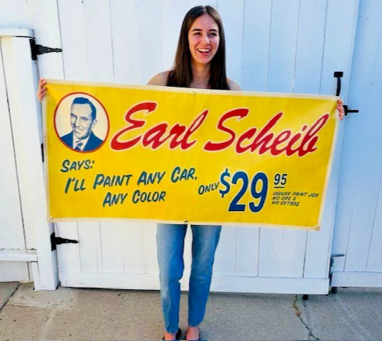 VINTAGE EARL SCHEIB BANNER Auto Paint jobs for $29.95 repro 4 Garage, Man Cave