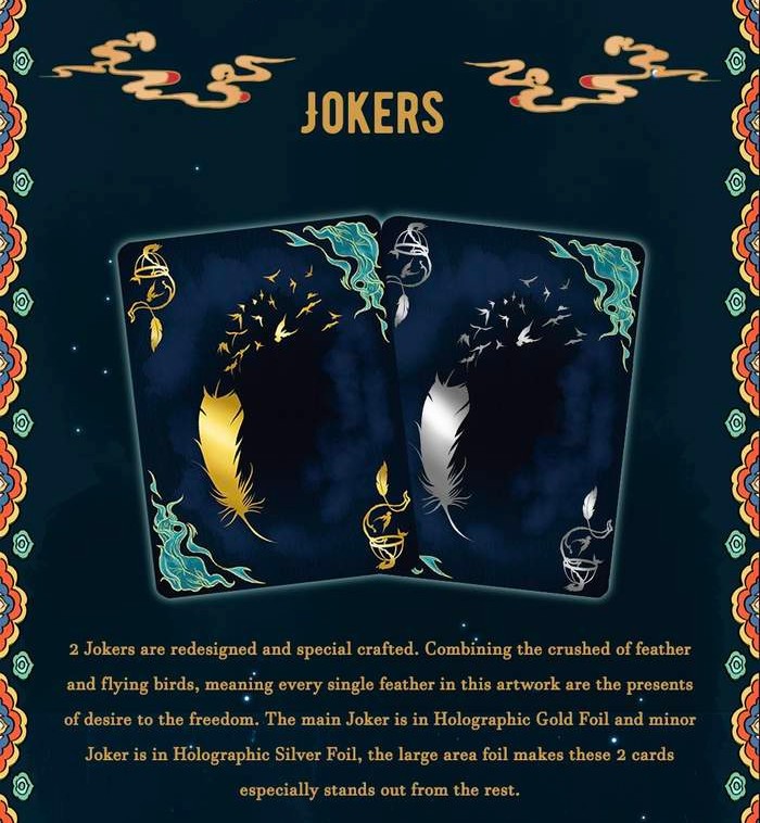 Trapped Beasts: Caged Bird Playing Cards – Maroon & Emerald Gilded Edition [CASH