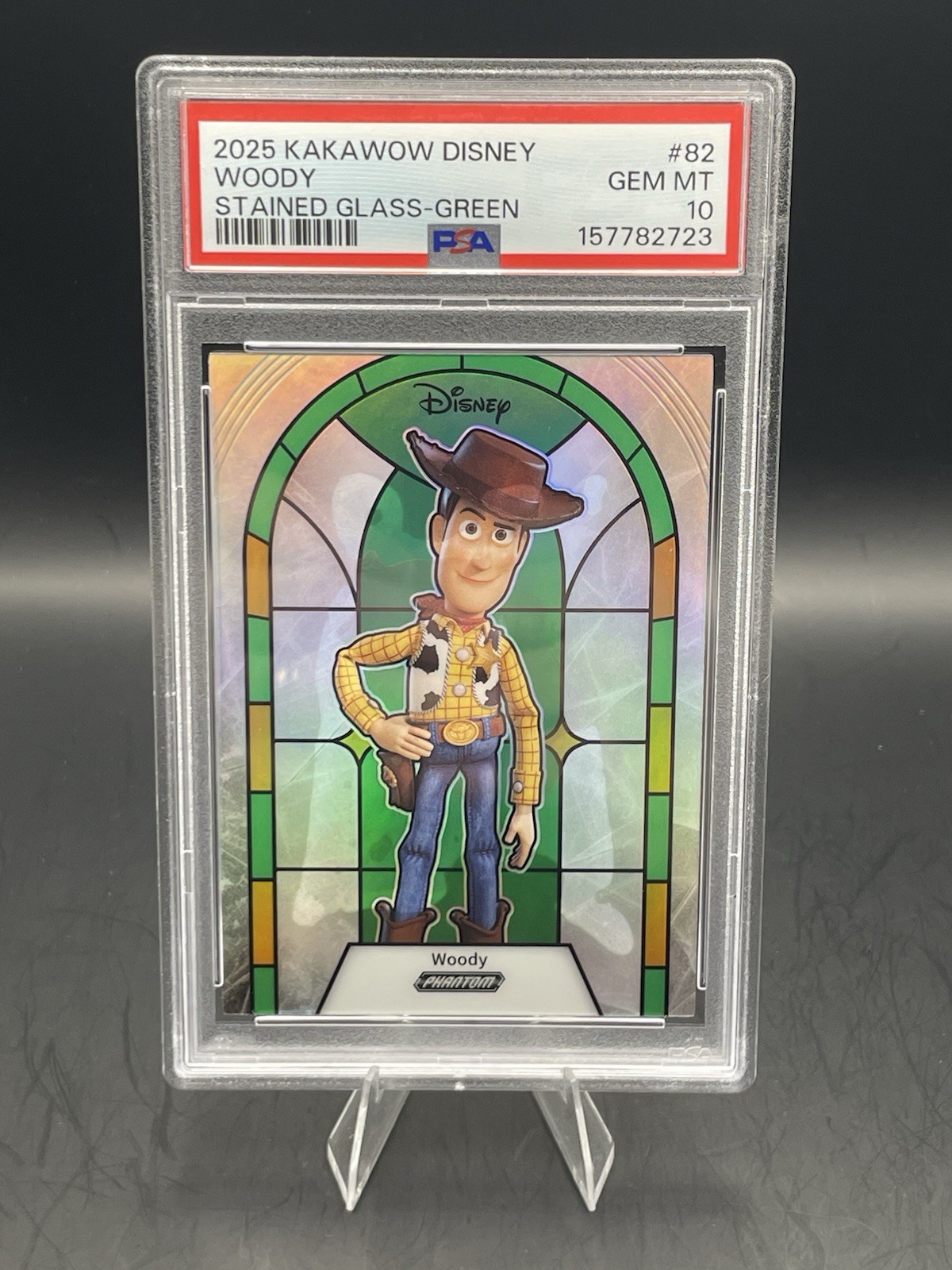 2025 Kakawow Phantom Disney WOODY Stained Glass Green /20 PSA 10 GEM MINT