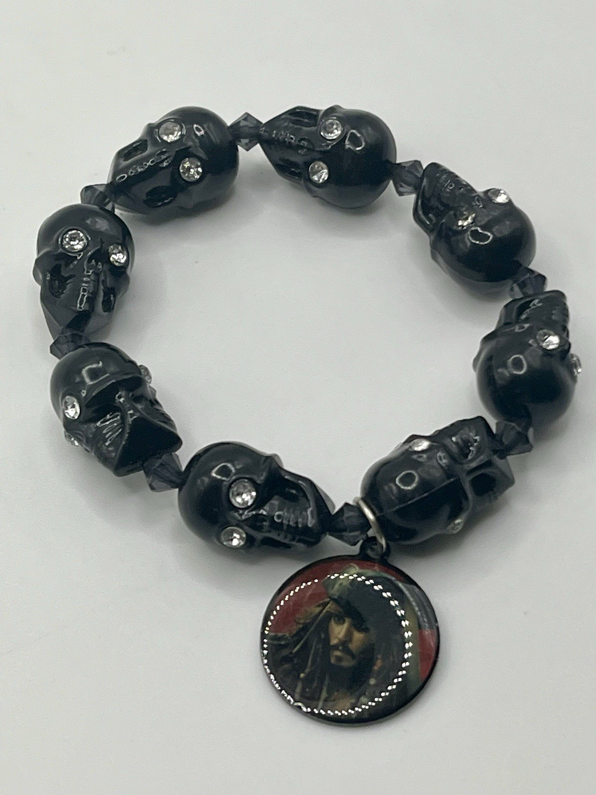 Disney Pirates Of The Caribbean Skull Bracelet Jack Sparrow Cameo Resin 3”