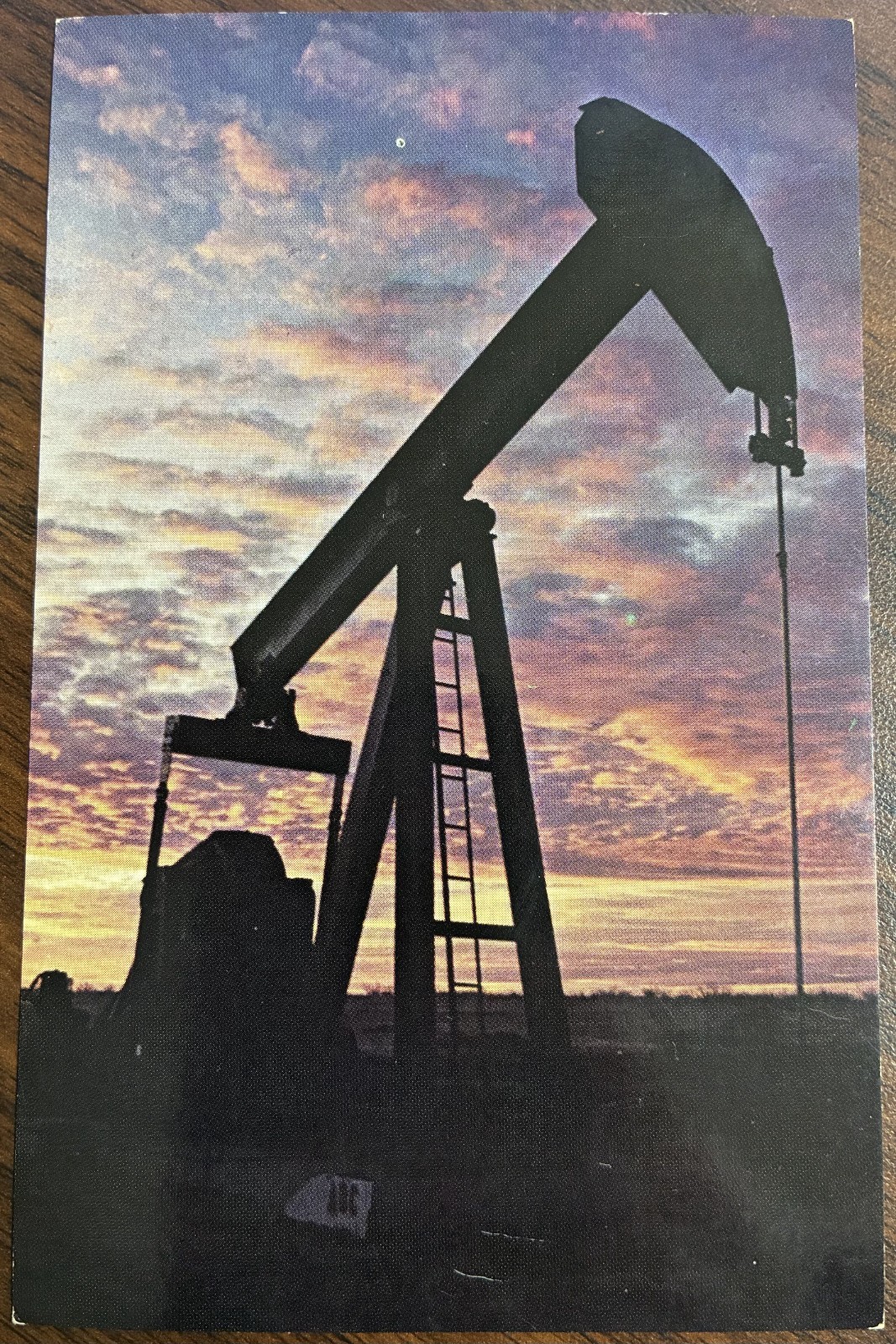 Oil Pump Jack At Sunset New Mexico And Texas Oil Chrome Postcard Unposted