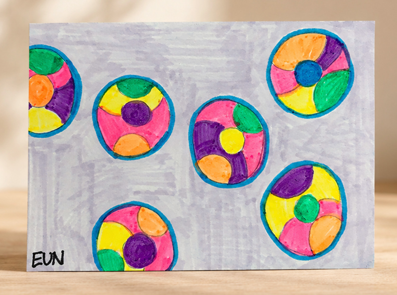EUNETTE | Original ACEO Mini Minimalist Abstract Art Painting | Signed OOAK