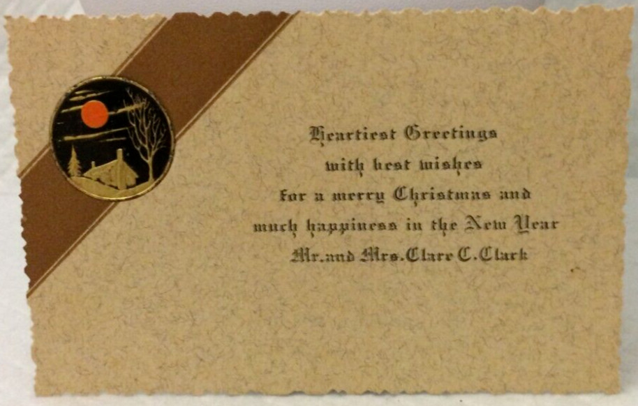 Vintage Personalized Merriest Greetings Mr. and Mrs. Clare C. Clark S’port, La.