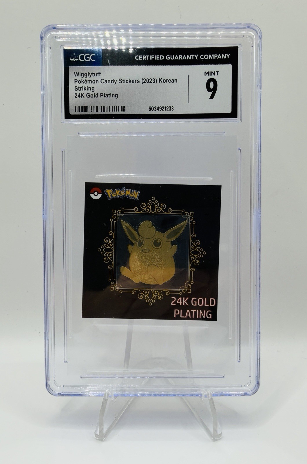 Pokémon Wigglytuff Candy Stickers (2023) Korean 24K Gold Plated CGC 9