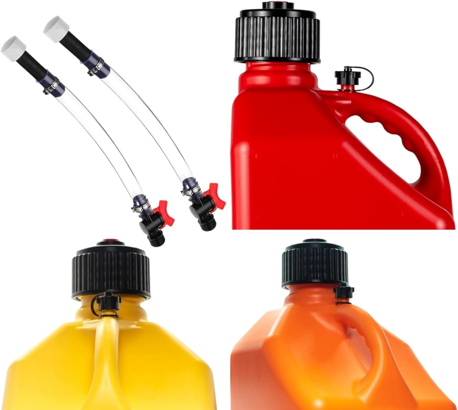 Efficient Fuel Transfer with 5 Gallon Racing Jug and Adjustable Trigger Hose