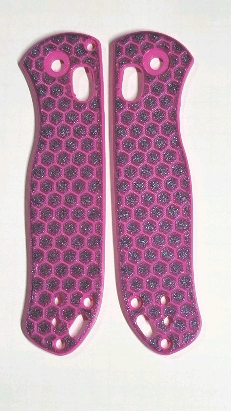 Kizer Drop Bear 2 Custom Made Scales PLA Plastic Pink & Purple Hexagon NO KNIFE
