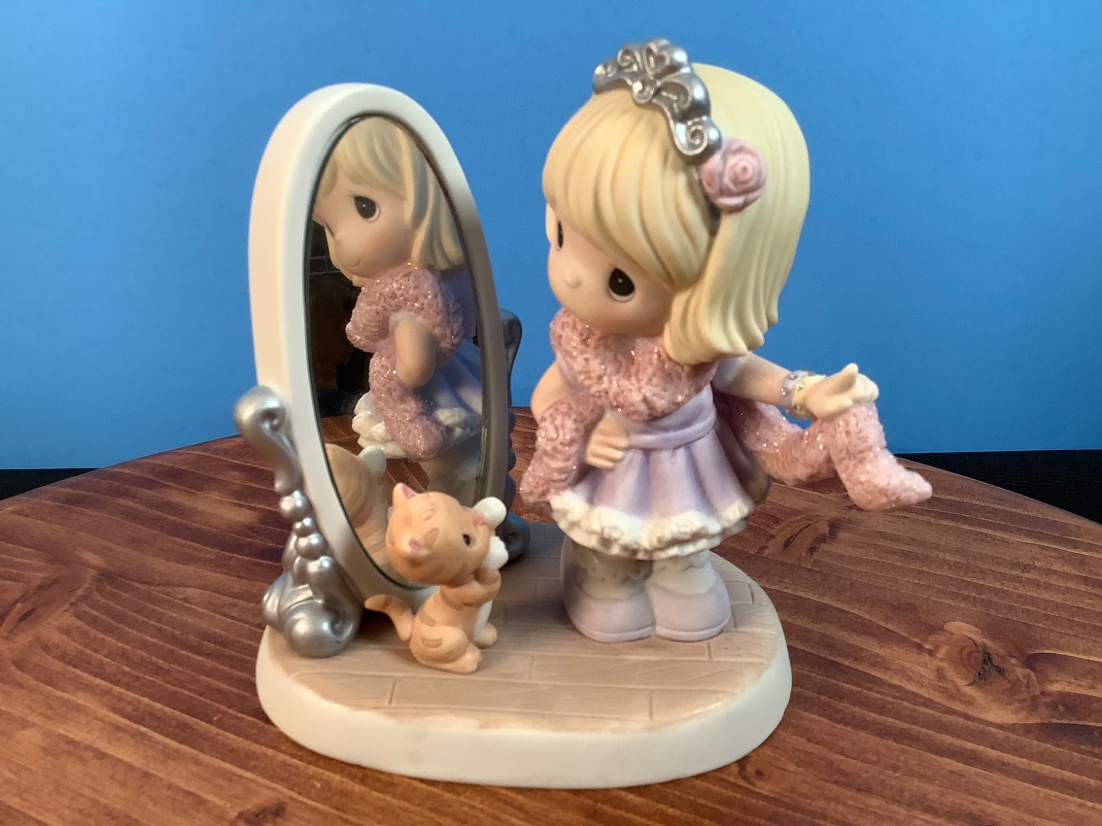 Precious Moments I’m So Fancy 162003 Girl & Cat In Mirror