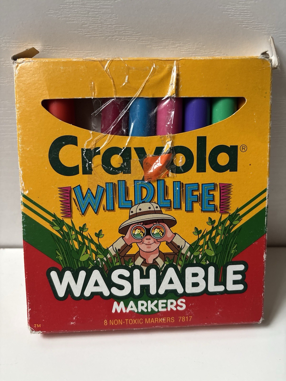 Vintage 1995 Binney & Smith Crayola Wildlife Washable Markers NOS 8 Count