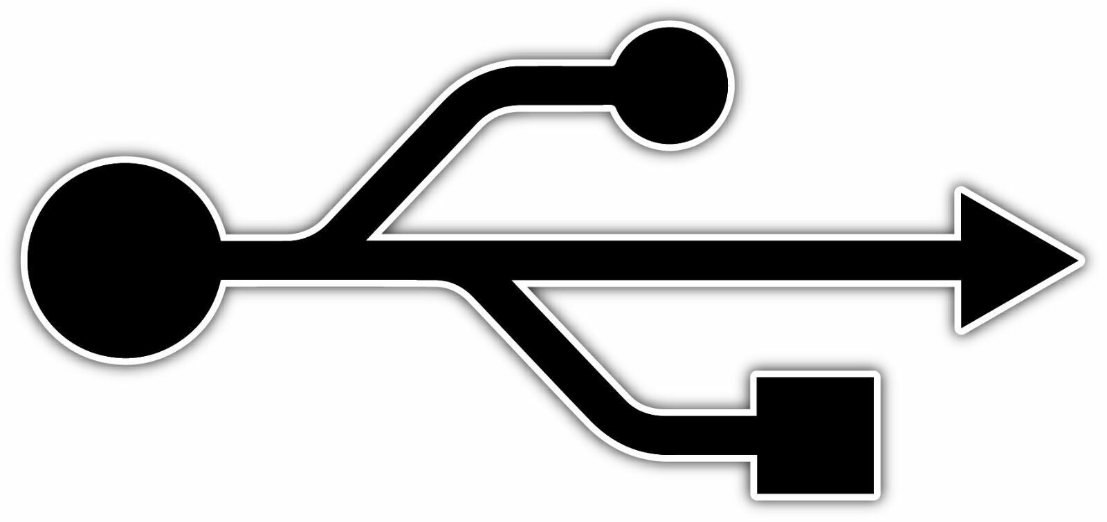 USB Plug in Symbol Car Bumper Window Vinyl Sticker Decal 6″X3″